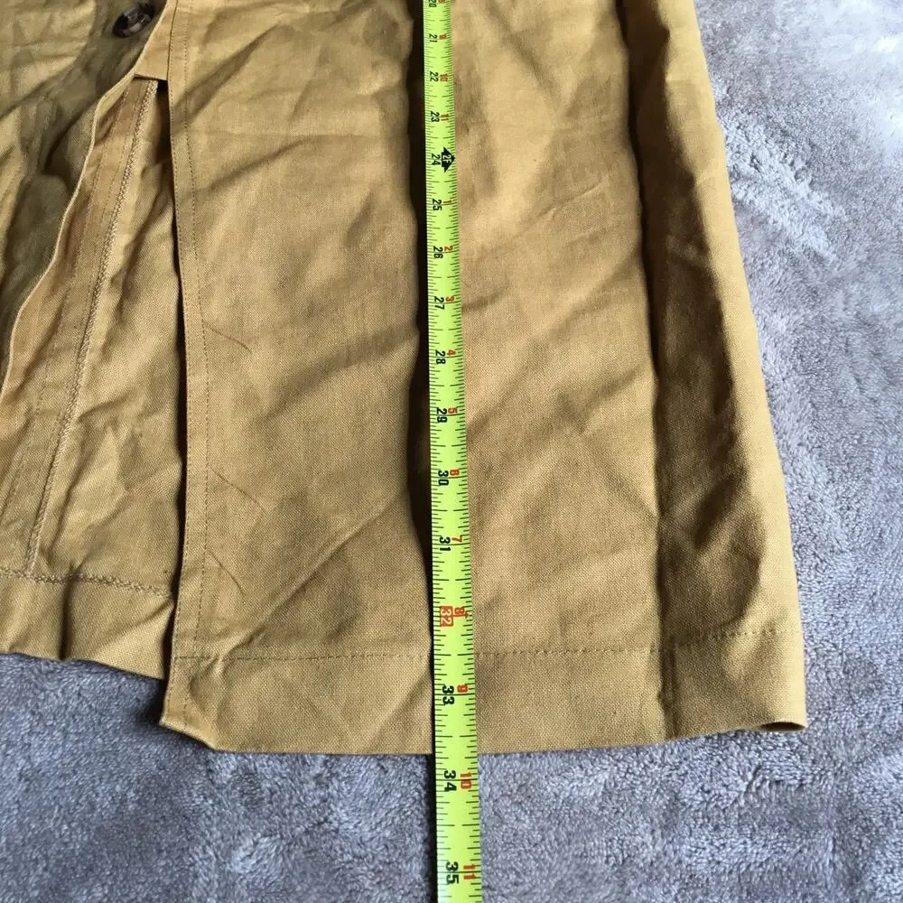 Morgan Square Vintage Midi Skirt Boho Yellow Front pocket Cotton Blend Sz 13